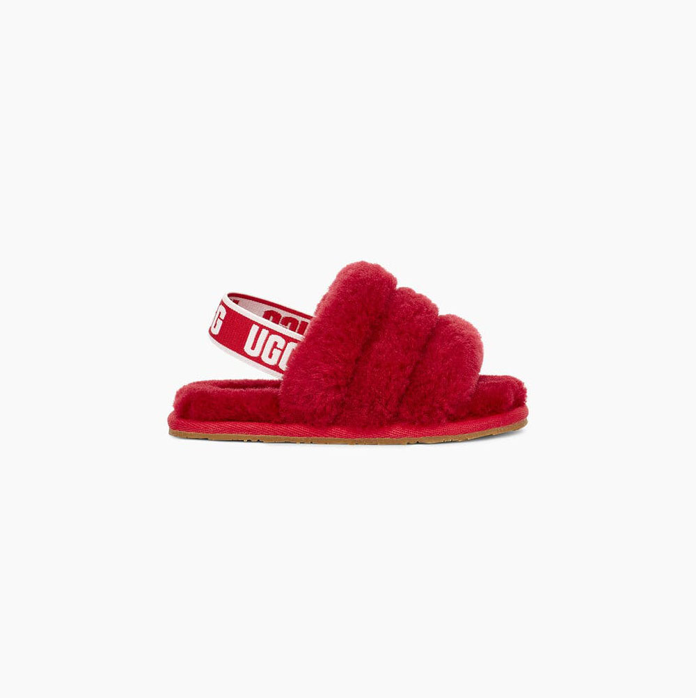 UGG Fluff Yeah Badelatschen Sandalen Kinder Rot Schweiz | E3U460FT