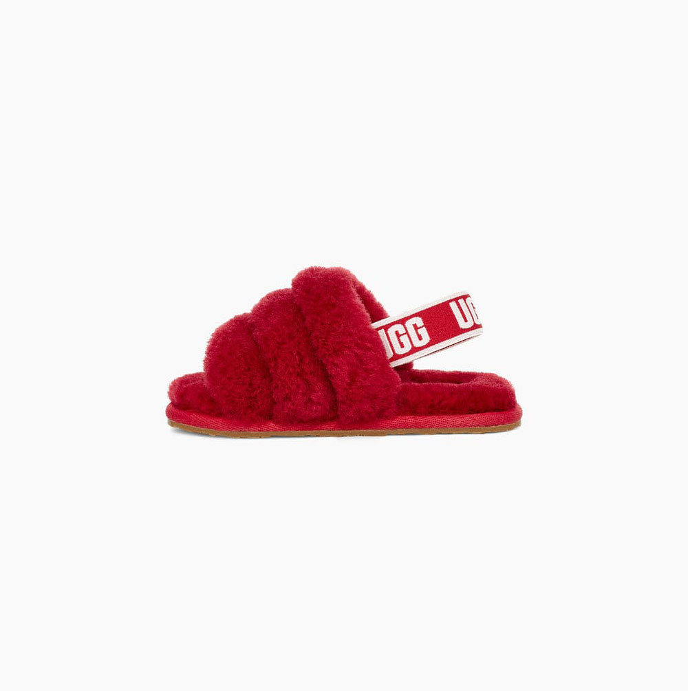 UGG Fluff Yeah Badelatschen Sandalen Kinder Rot Schweiz | G50723IY