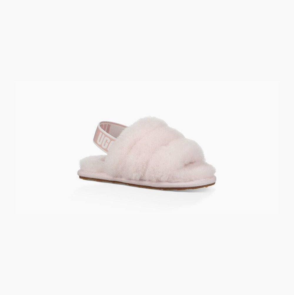 UGG Fluff Yeah Badelatschen Sandalen Kinder Grau Rosa Schweiz | HNYUQQW6