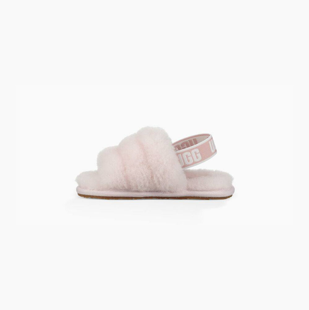 UGG Fluff Yeah Badelatschen Sandalen Kinder Grau Rosa Schweiz | HNYUQQW6