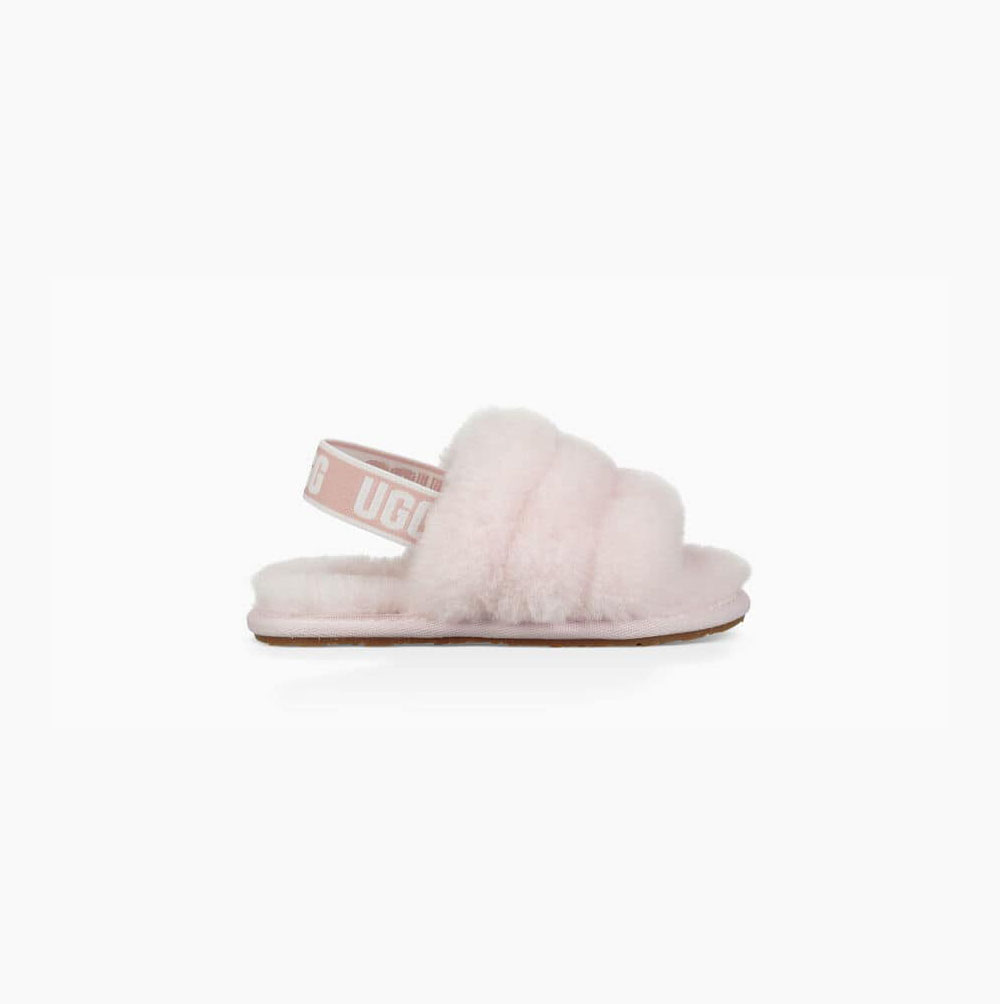 UGG Fluff Yeah Badelatschen Sandalen Kinder Grau Rosa Schweiz | HNYUQQW6