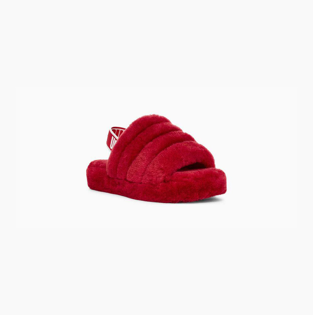 UGG Fluff Yeah Badelatschen Sandalen Kinder Rot Schweiz | U88TSXTL