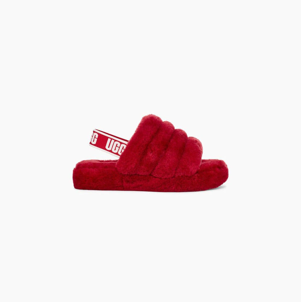 UGG Fluff Yeah Badelatschen Sandalen Kinder Rot Schweiz | U88TSXTL