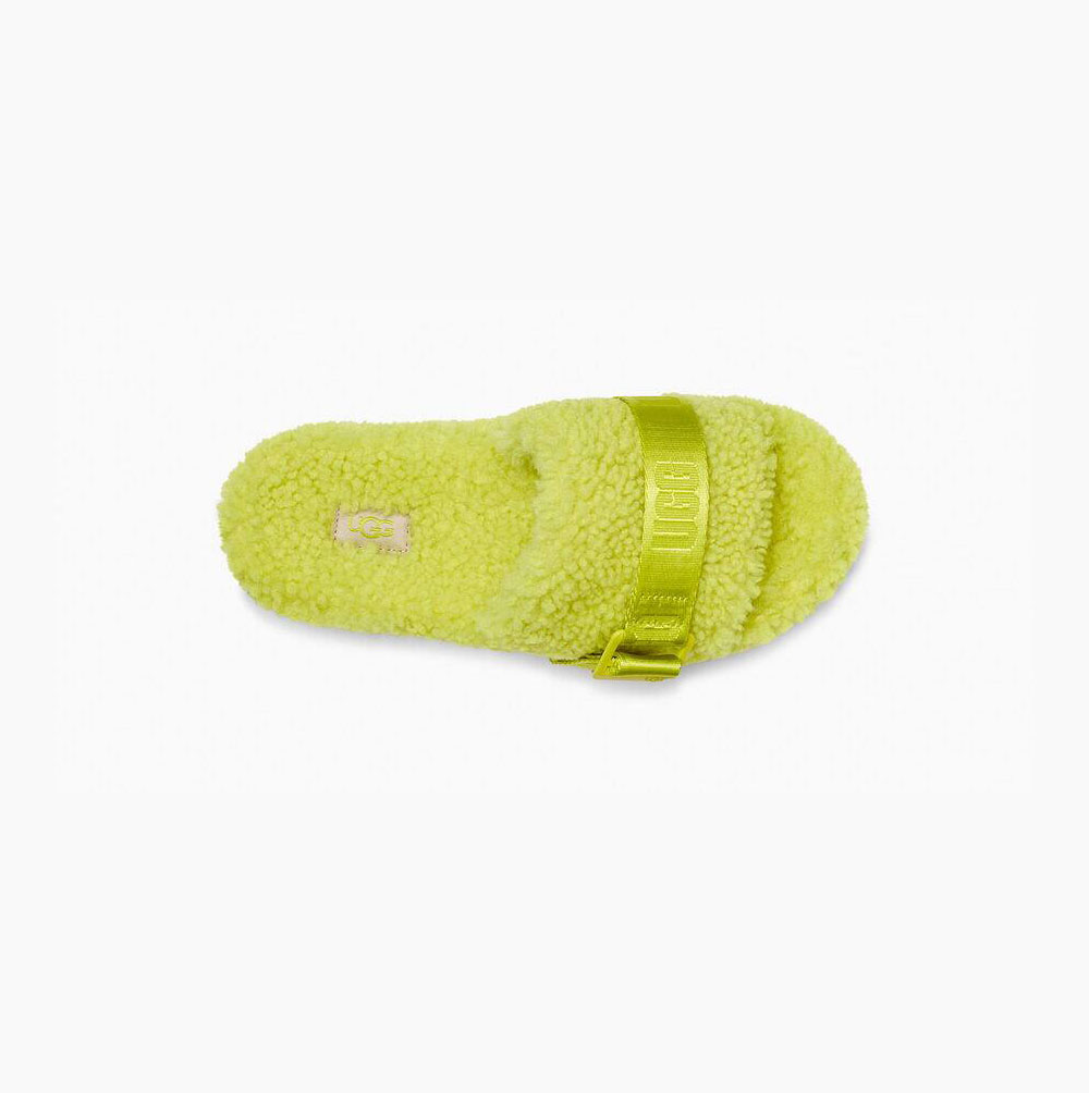 UGG Fluffita Hausschuhe Plateau Damen Hellgelb Schweiz | 3093S6VK