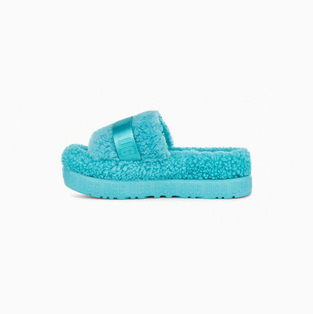 UGG Fluffita Hausschuhe Plateau Damen Hellblau Schweiz | 5T5R773A