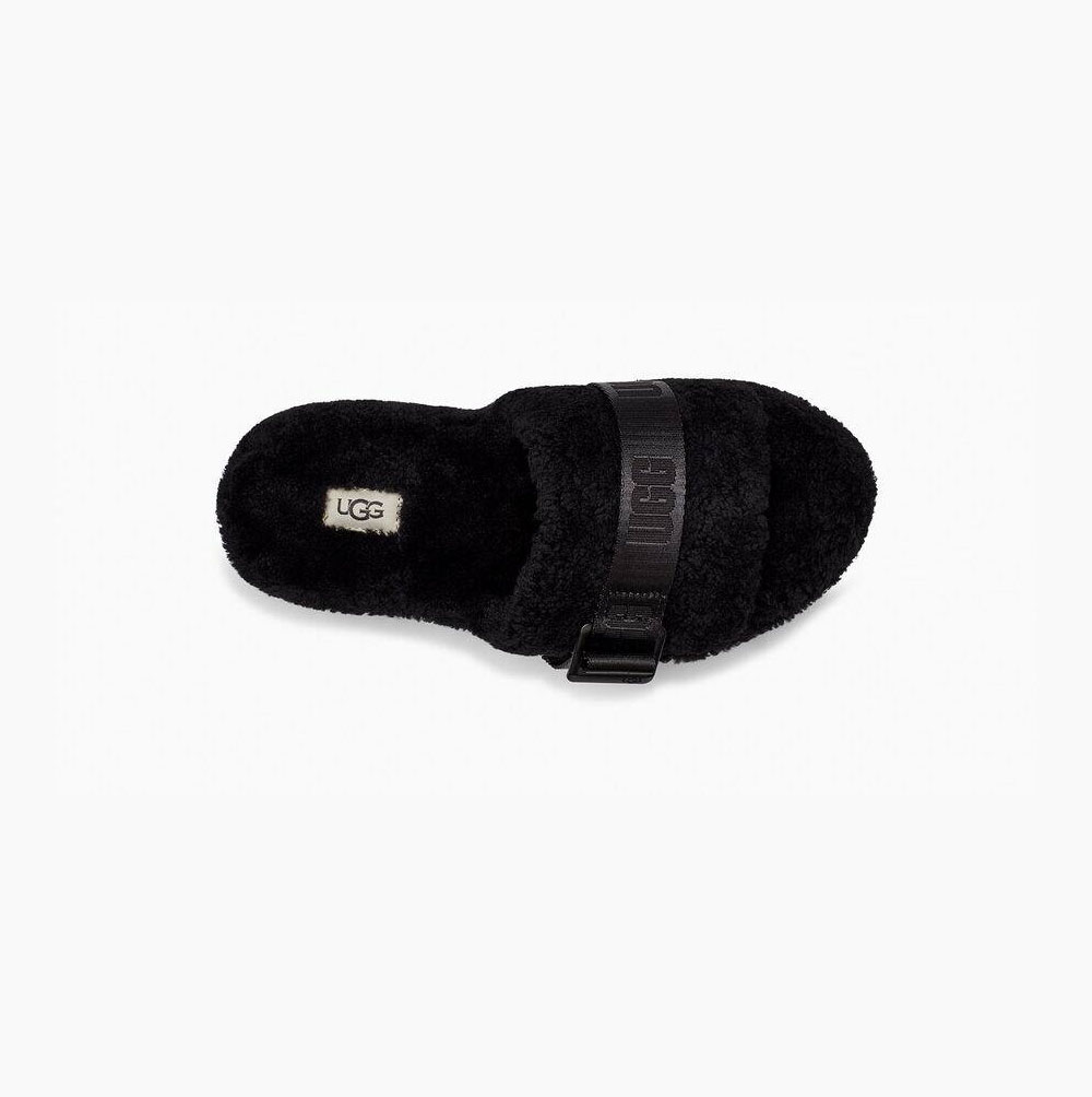 UGG Fluffita Hausschuhe Plateau Damen Schwarz Schweiz | 958K9VSG