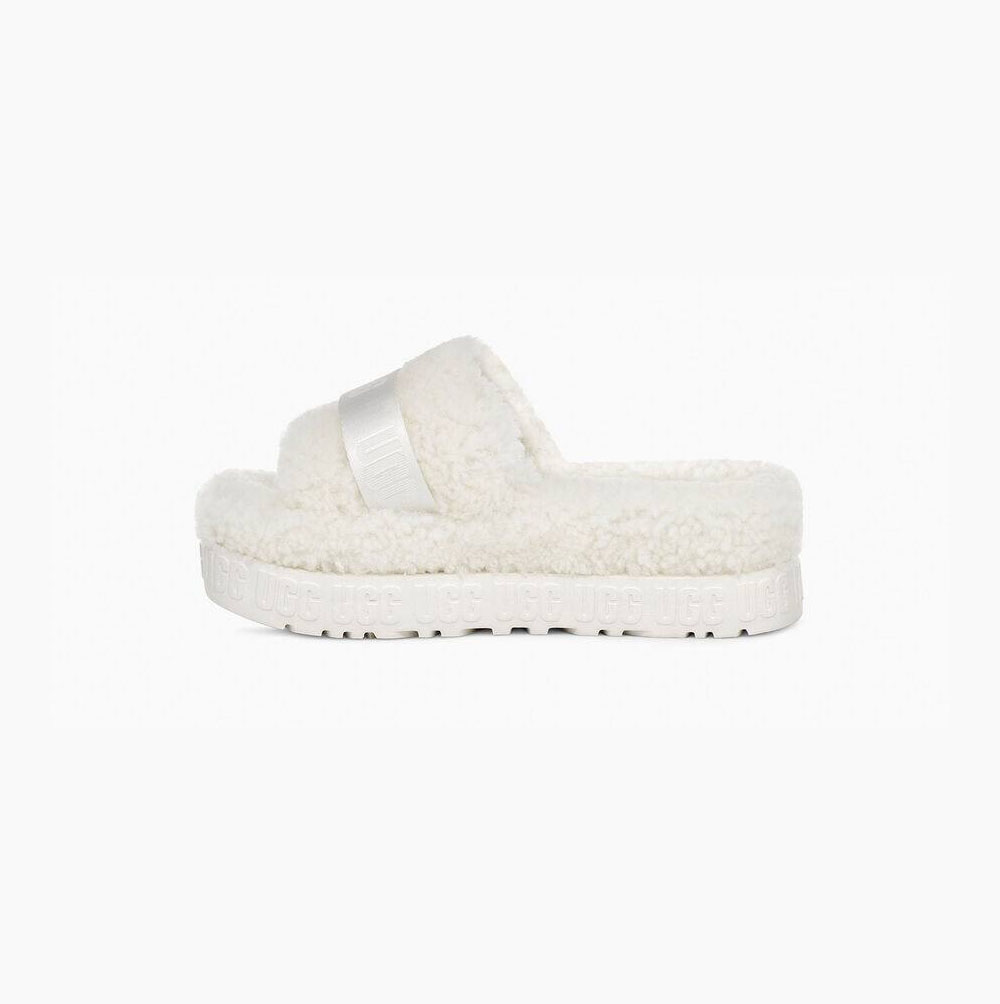 UGG Fluffita Hausschuhe Plateau Damen Weiß Schweiz | EWIKB0JQ