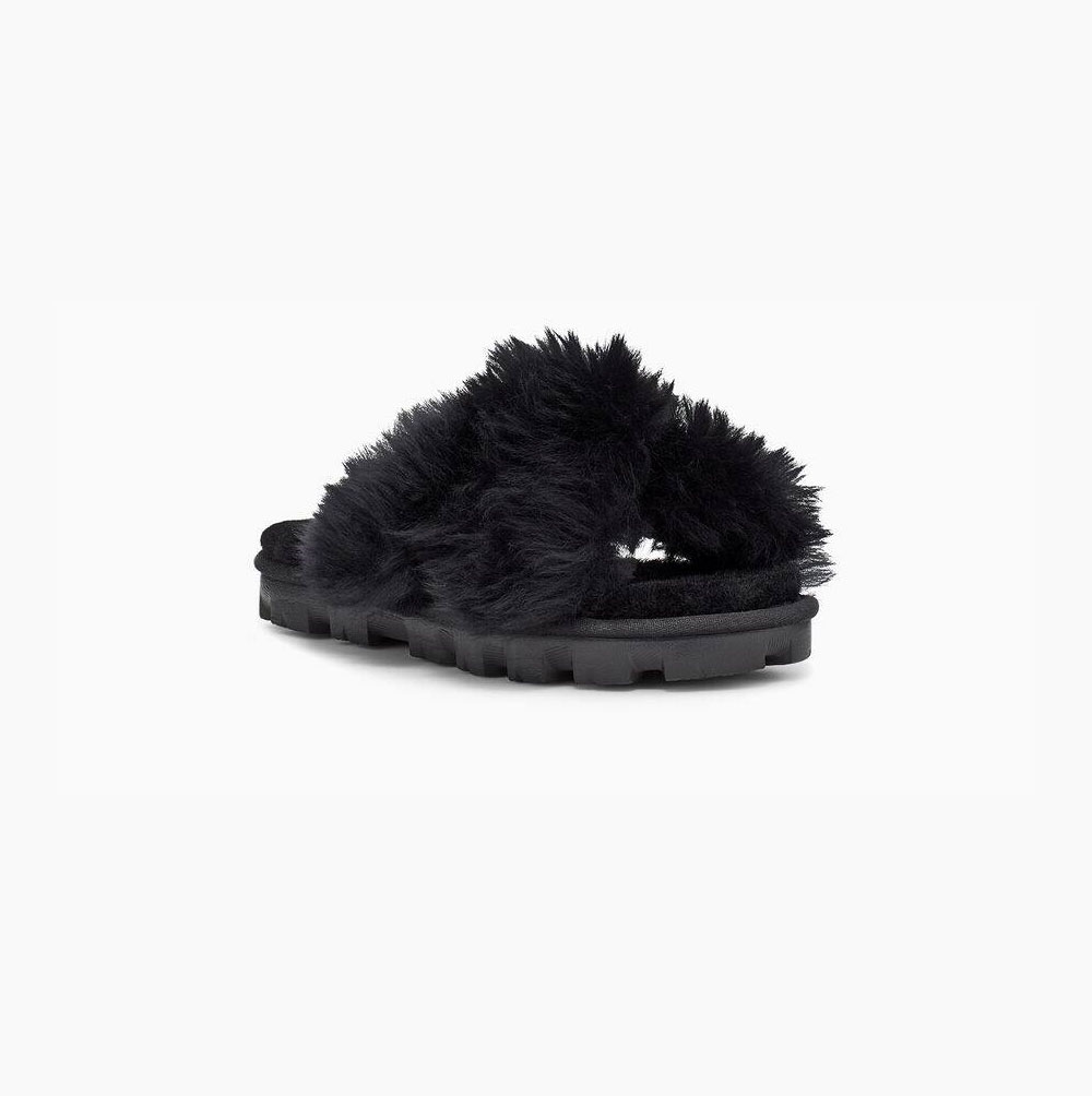 UGG Fuzzalicious Sandalen Damen Schwarz Schweiz | EV6D7FLX