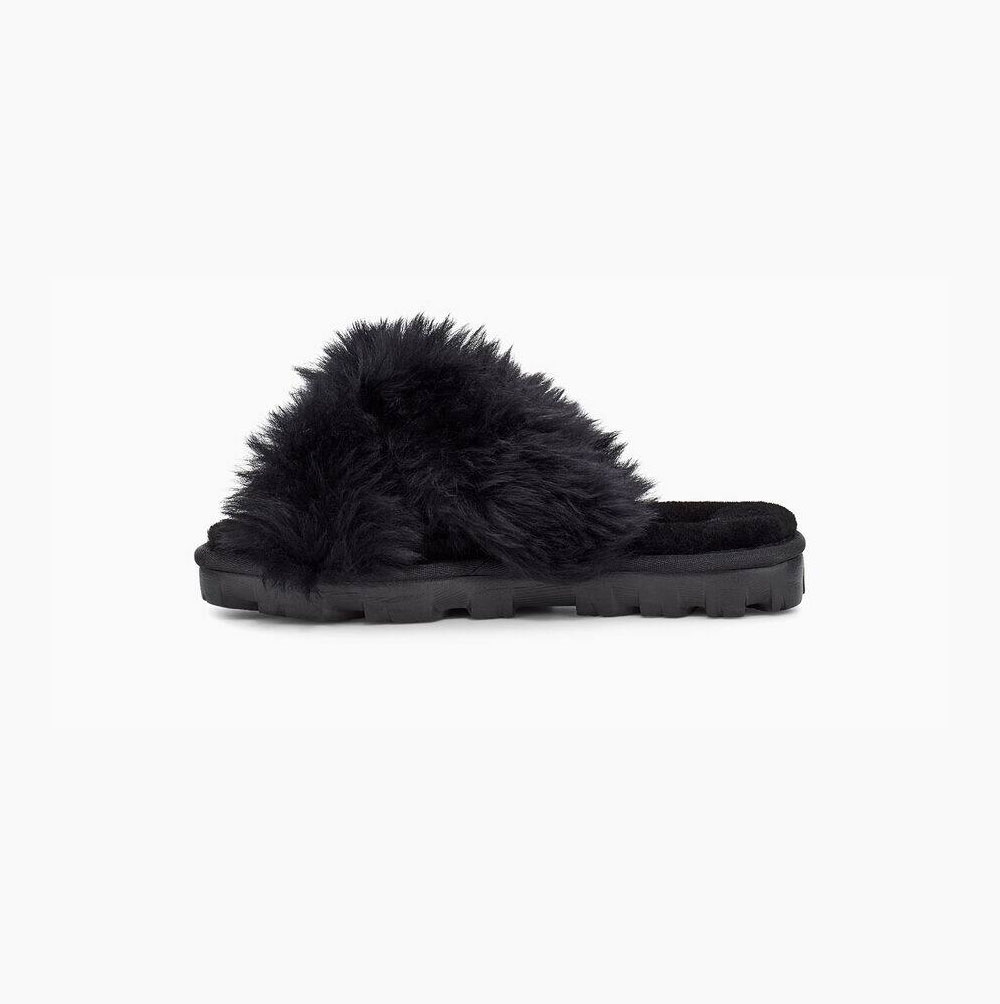 UGG Fuzzalicious Sandalen Damen Schwarz Schweiz | EV6D7FLX