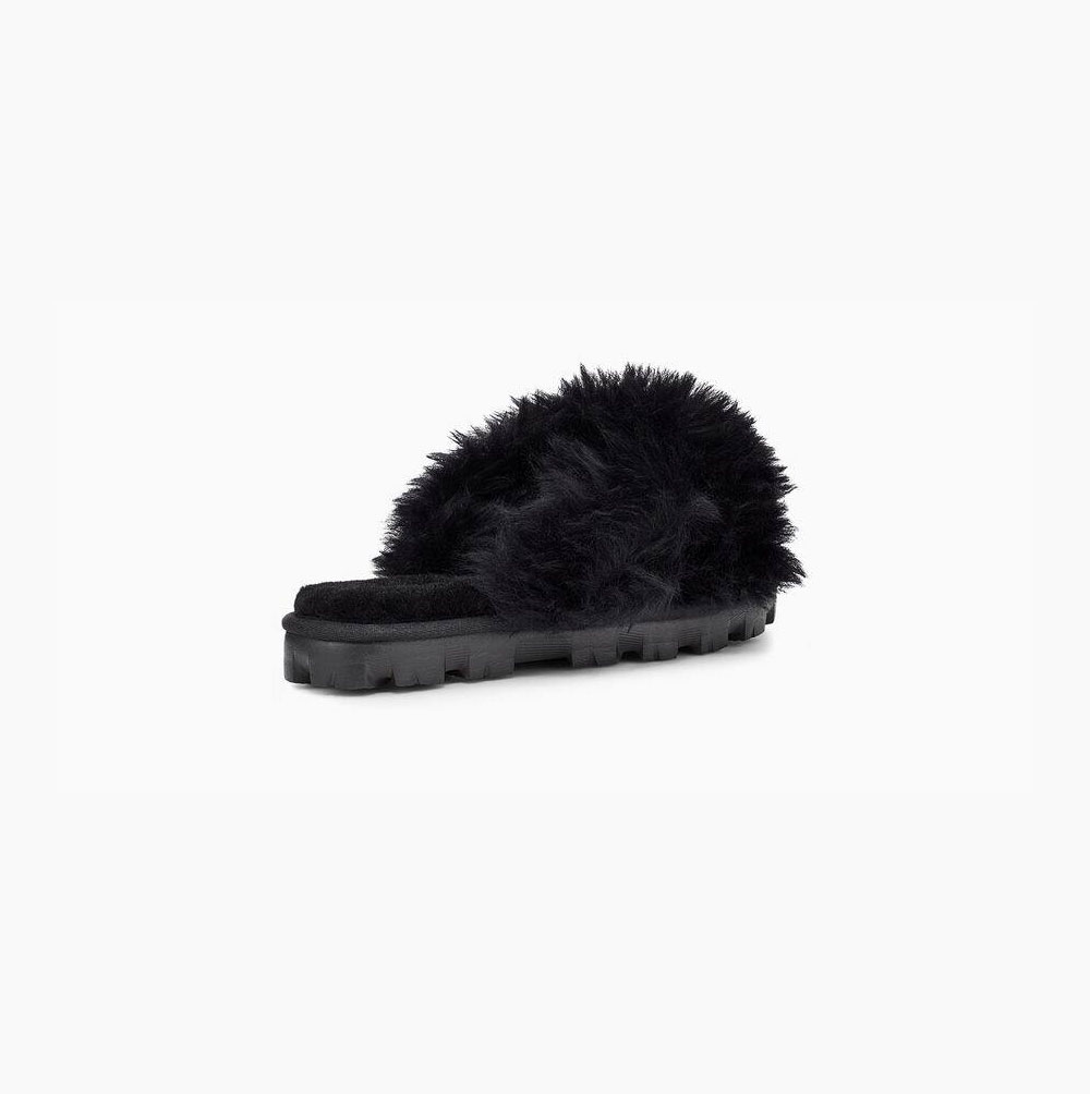 UGG Fuzzalicious Sandalen Damen Schwarz Schweiz | EV6D7FLX