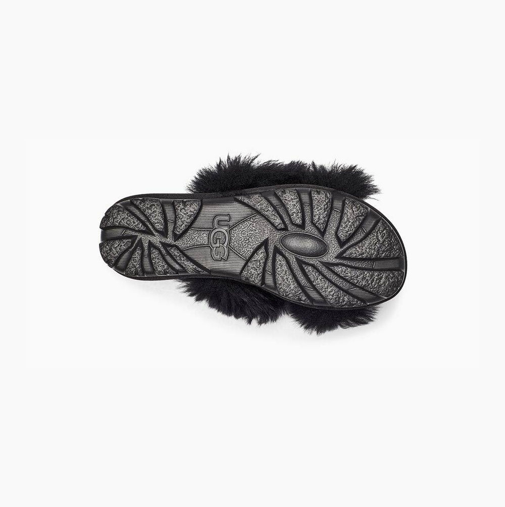 UGG Fuzzalicious Sandalen Damen Schwarz Schweiz | EV6D7FLX