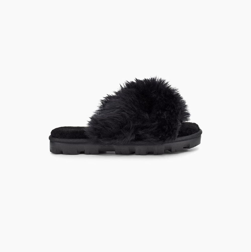 UGG Fuzzalicious Sandalen Damen Schwarz Schweiz | EV6D7FLX