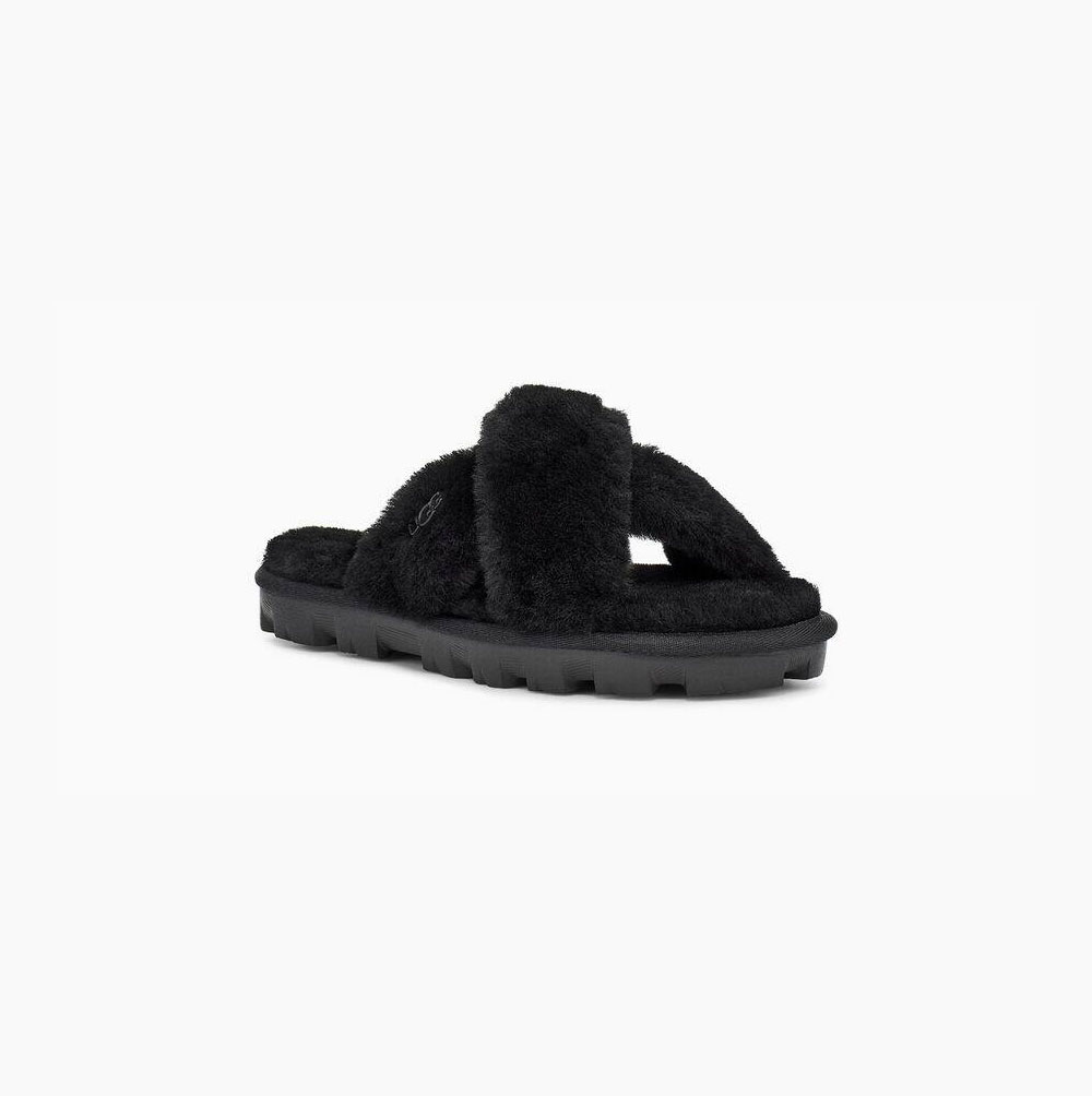 UGG Fuzzette Hausschuhe Plateau Damen Schwarz Schweiz | WRCYBD0C