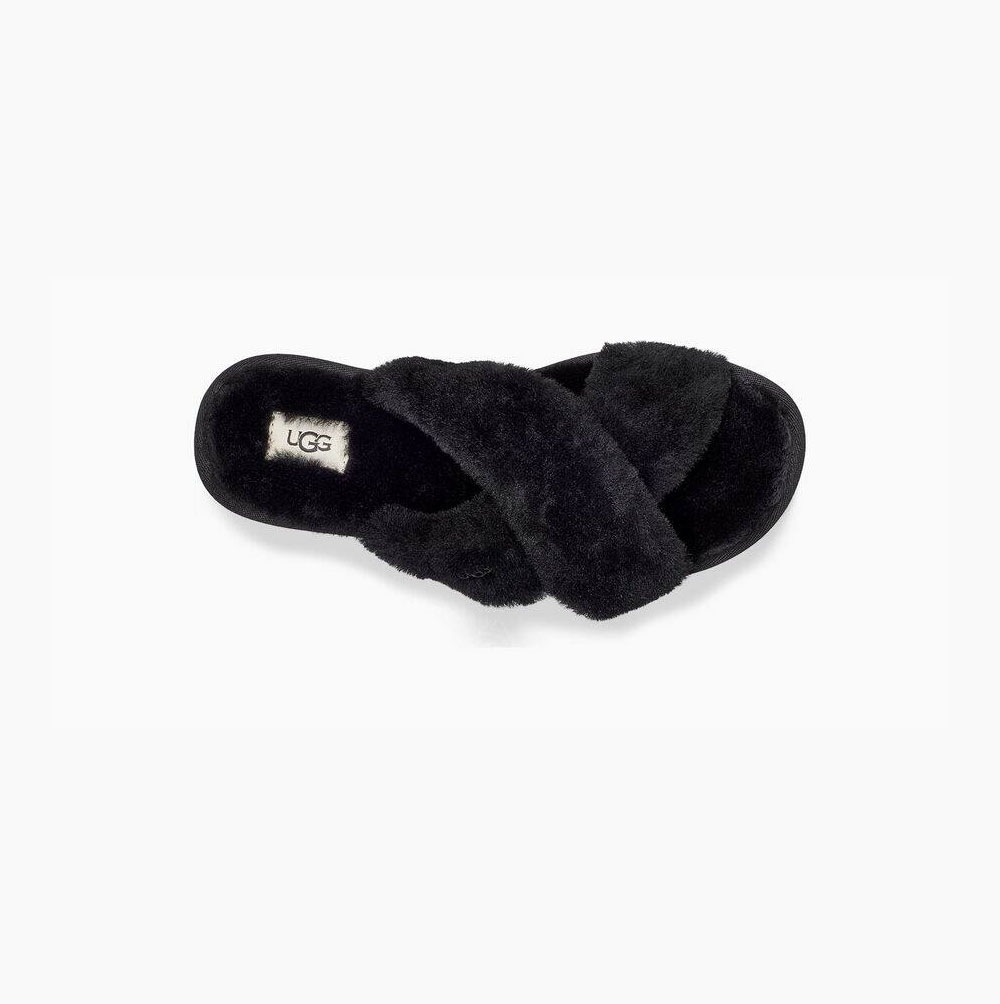 UGG Fuzzette Hausschuhe Plateau Damen Schwarz Schweiz | WRCYBD0C