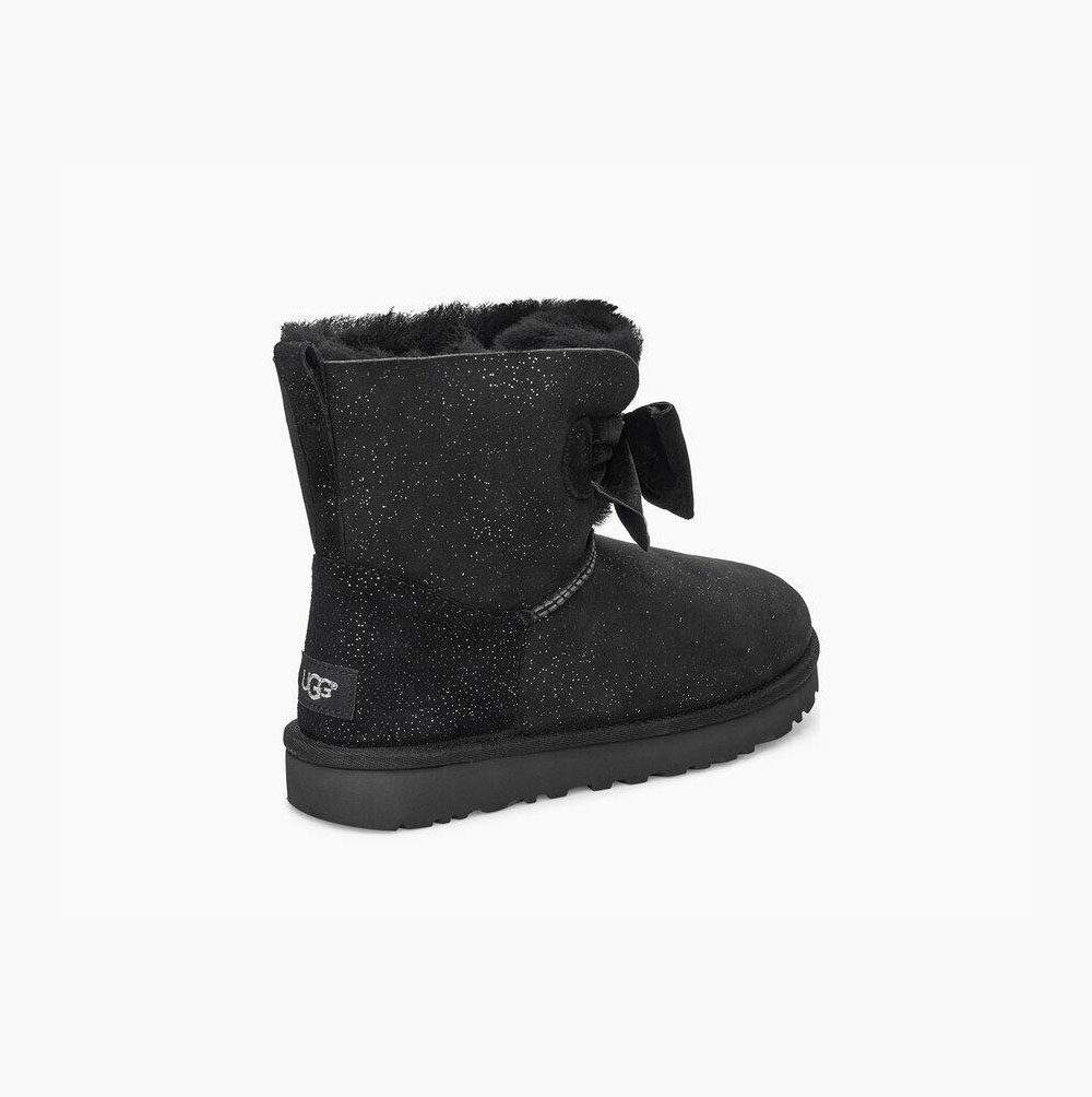 UGG Gita Twinkle Bow Mini Bow Boots Damen Schwarz Schweiz | 9D8S9SCJ