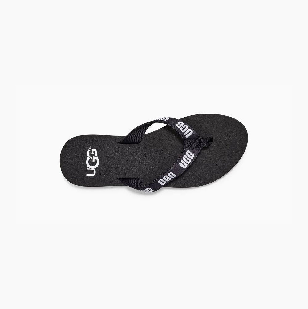 UGG Graphic Flip Flops Damen Schwarz Schweiz | 5WU2JLEG