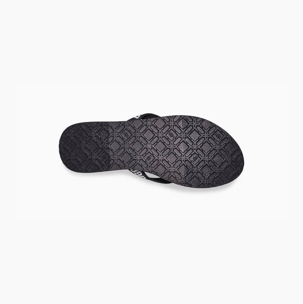 UGG Graphic Flip Flops Damen Schwarz Schweiz | 5WU2JLEG