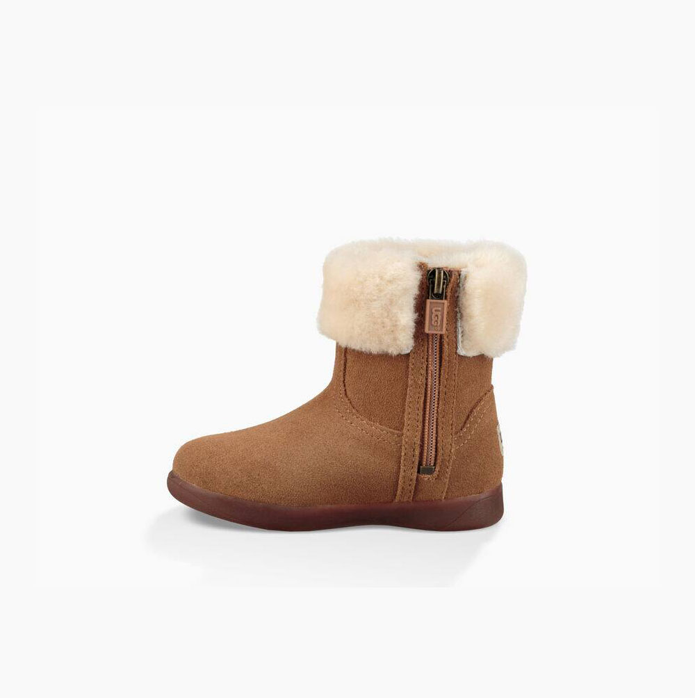 UGG Jorie II Fur Boots Kinder Braun Schweiz | CME9H7HP