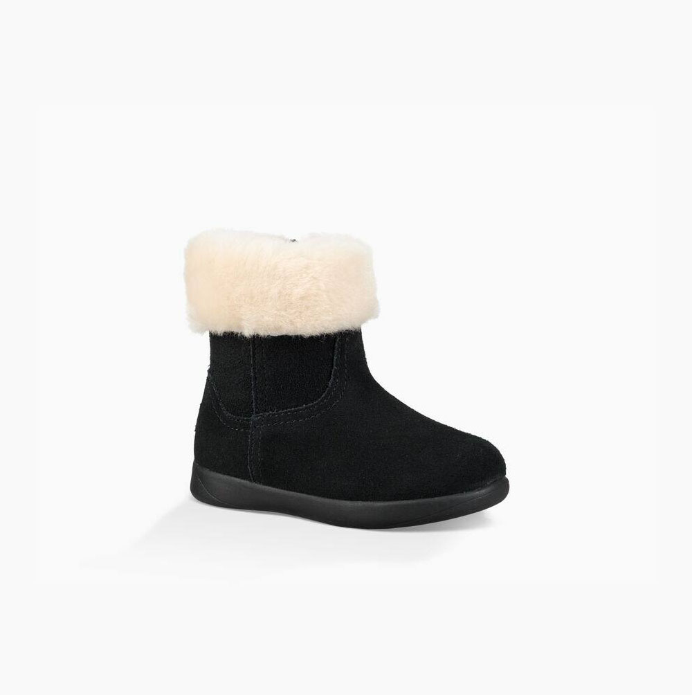 UGG Jorie II Fur Boots Kinder Schwarz Schweiz | V9KCGYAA