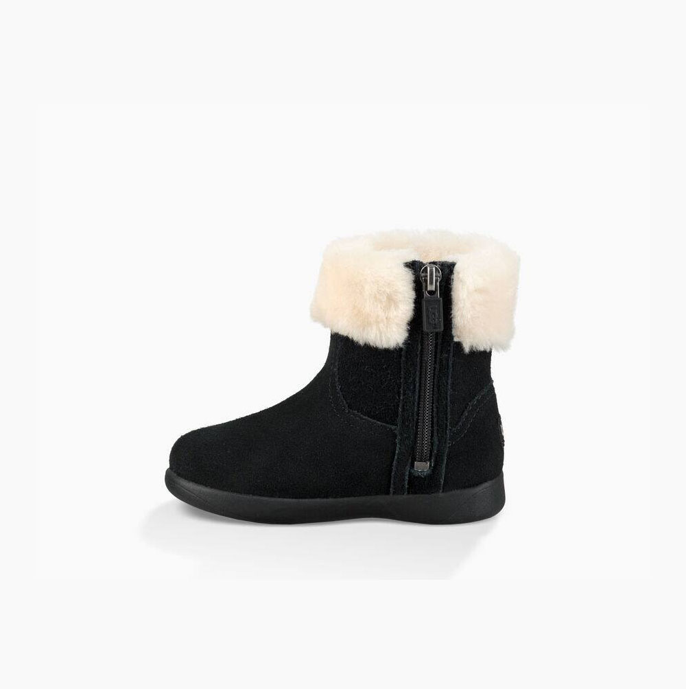 UGG Jorie II Fur Boots Kinder Schwarz Schweiz | V9KCGYAA