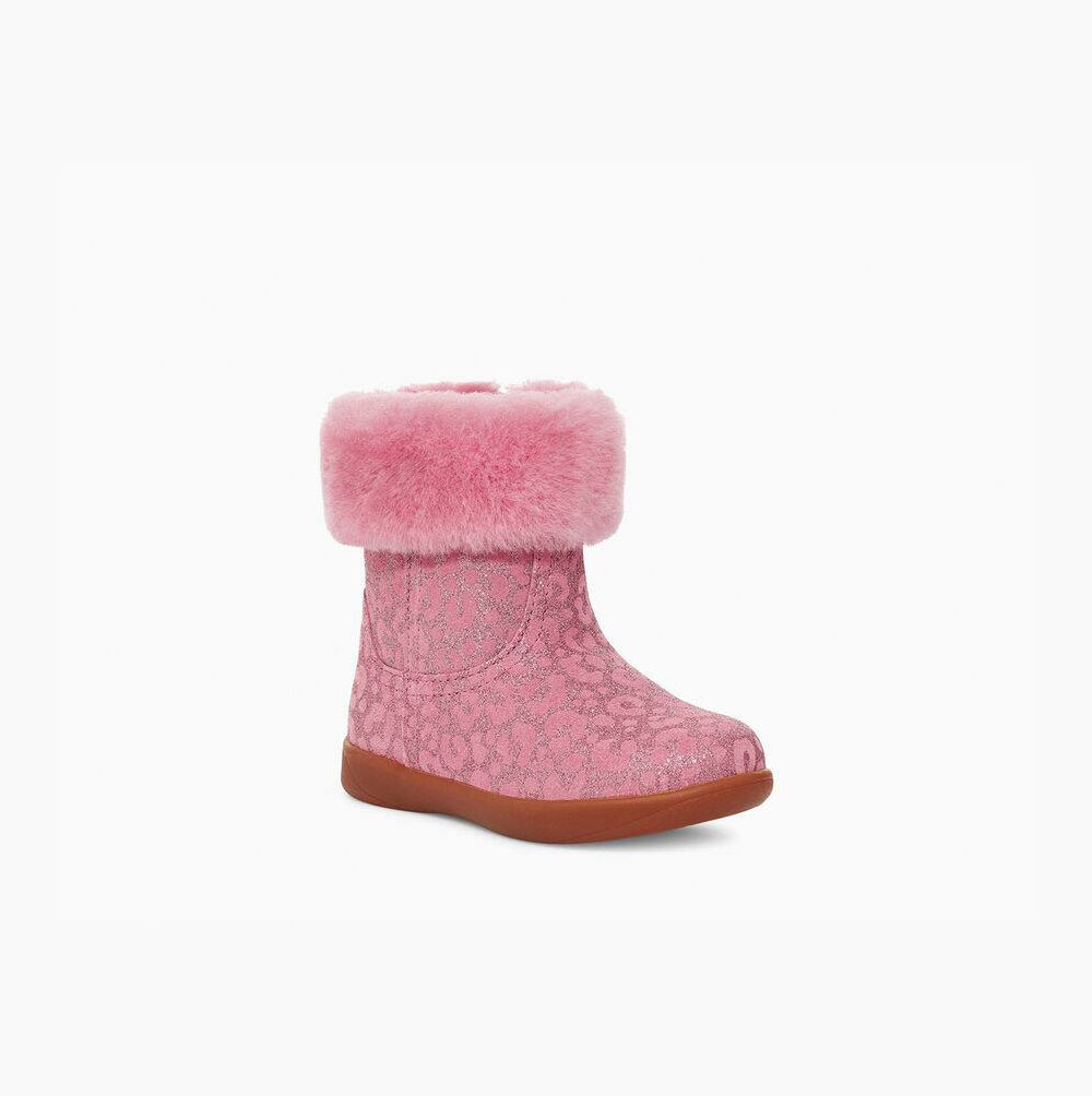 UGG Jorie II Glitter Leopard Fur Boots Kinder Rosa Schweiz | XPUUBG22