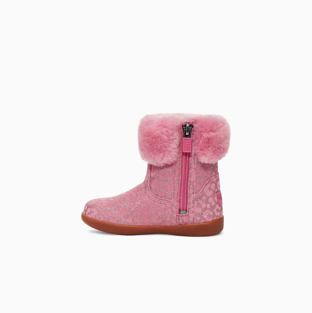 UGG Jorie II Glitter Leopard Fur Boots Kinder Rosa Schweiz | XPUUBG22