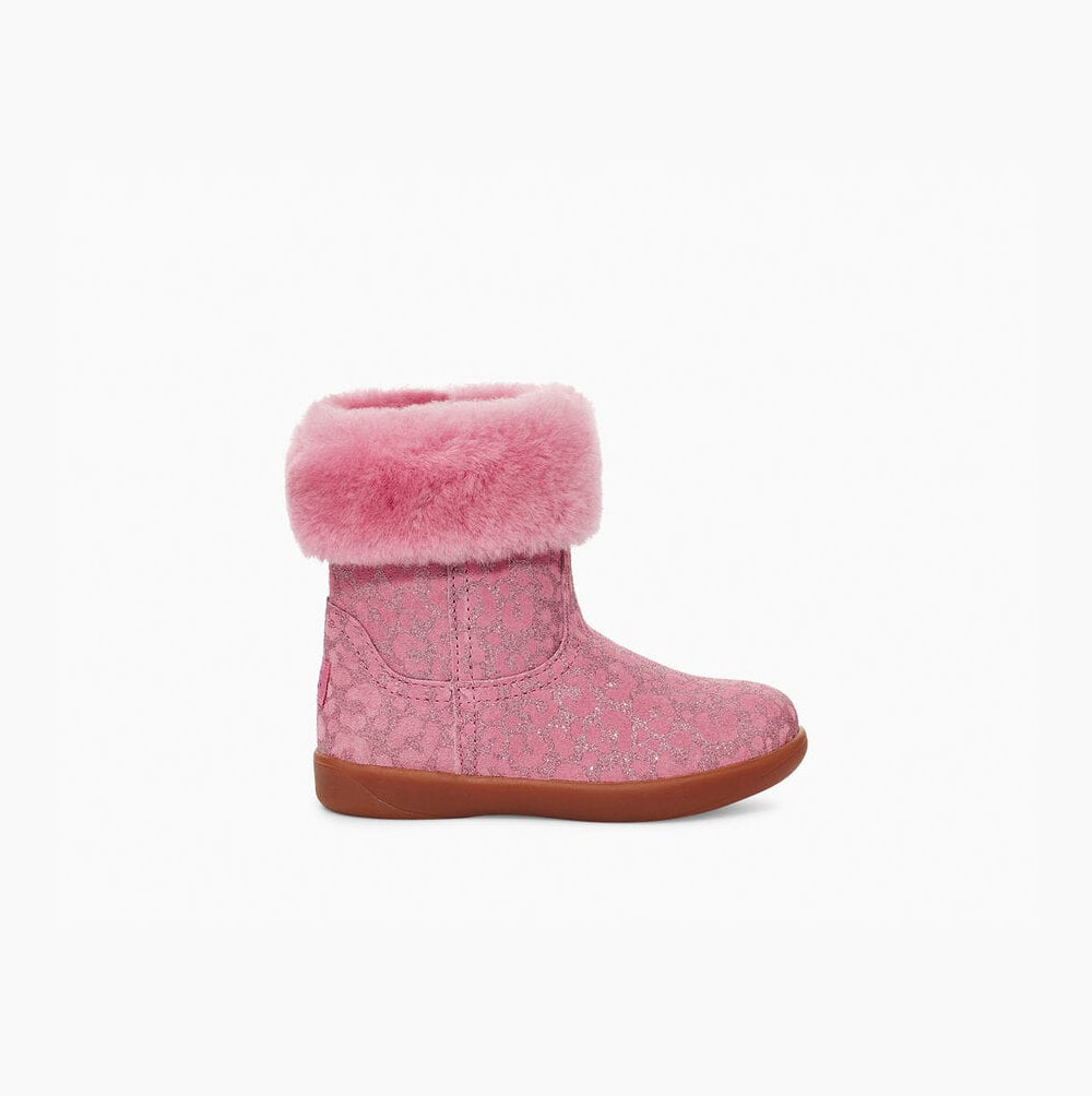 UGG Jorie II Glitter Leopard Fur Boots Kinder Rosa Schweiz | XPUUBG22