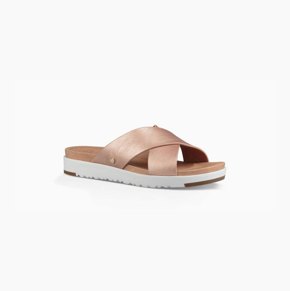 UGG Kari Metallic Sandalen Damen Rosa Gold Schweiz | 4B00DAE4