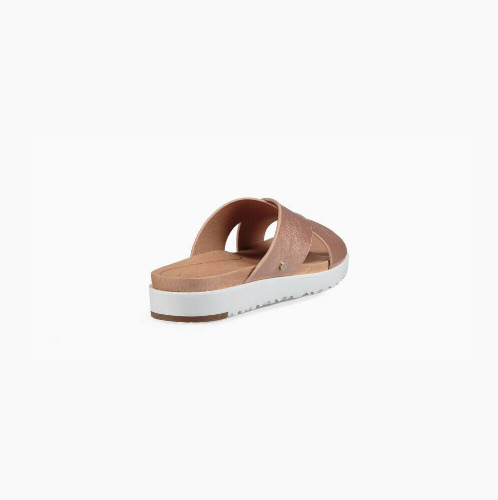 UGG Kari Metallic Sandalen Damen Rosa Gold Schweiz | 4B00DAE4