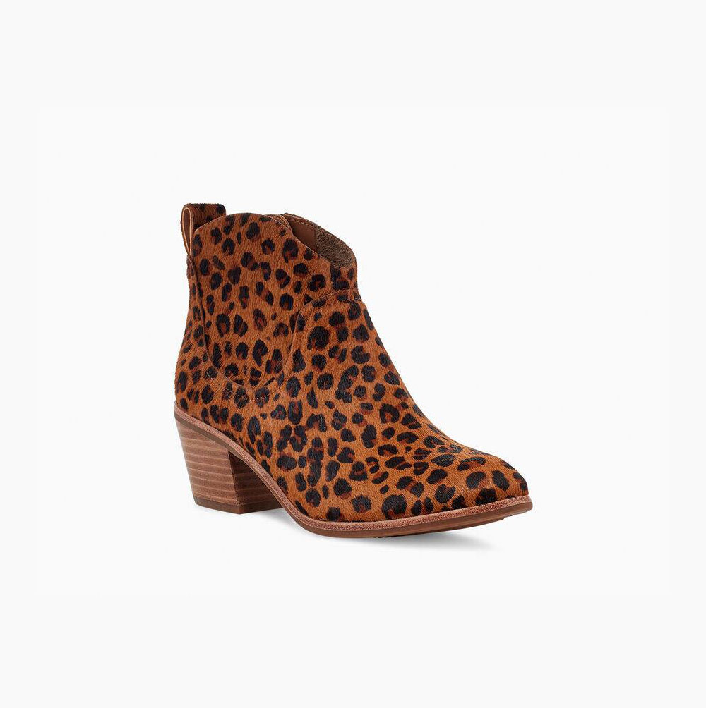 UGG Kingsburg Leopard Stiefel mit Absatz Damen Beige Schweiz | 1C0NIJKS