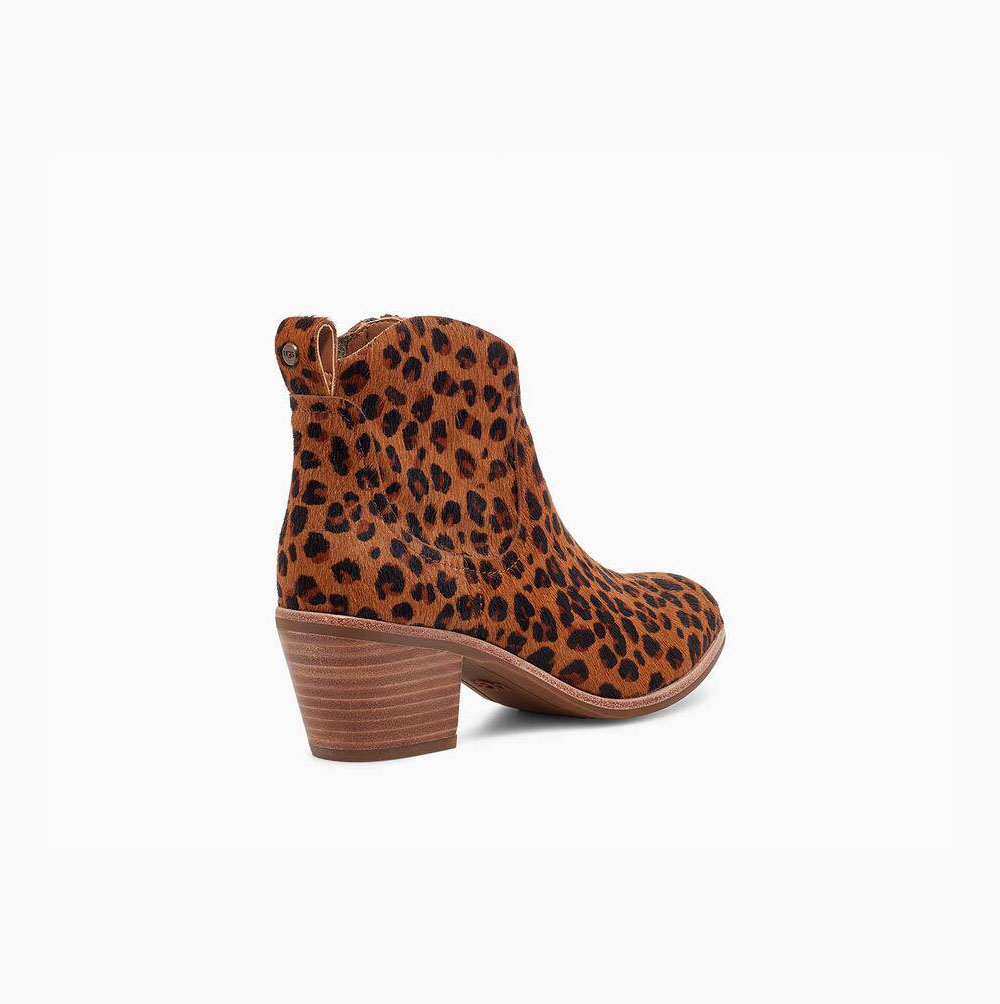 UGG Kingsburg Leopard Stiefel mit Absatz Damen Beige Schweiz | 1C0NIJKS