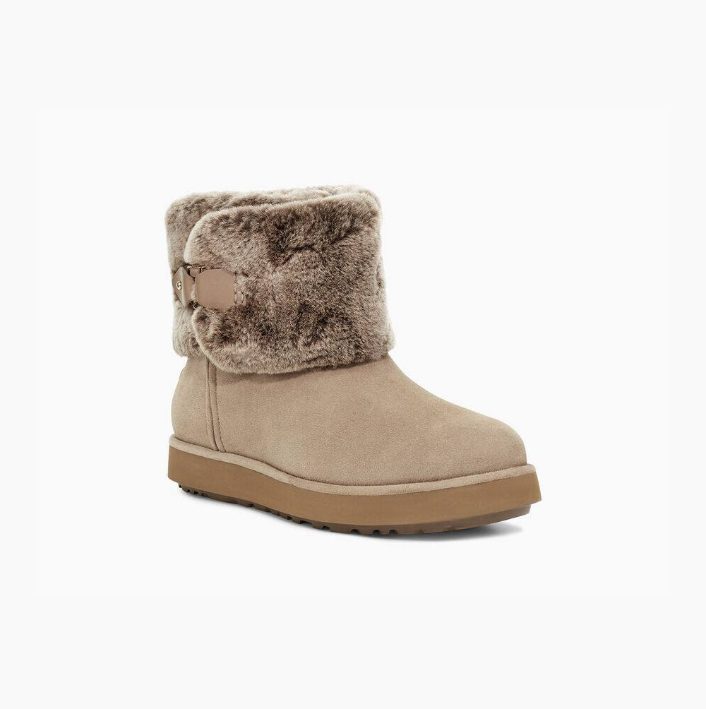 UGG Klassische Berge Mini Wildleder Mini Boots Damen Khaki Schweiz | HQAQRD8X