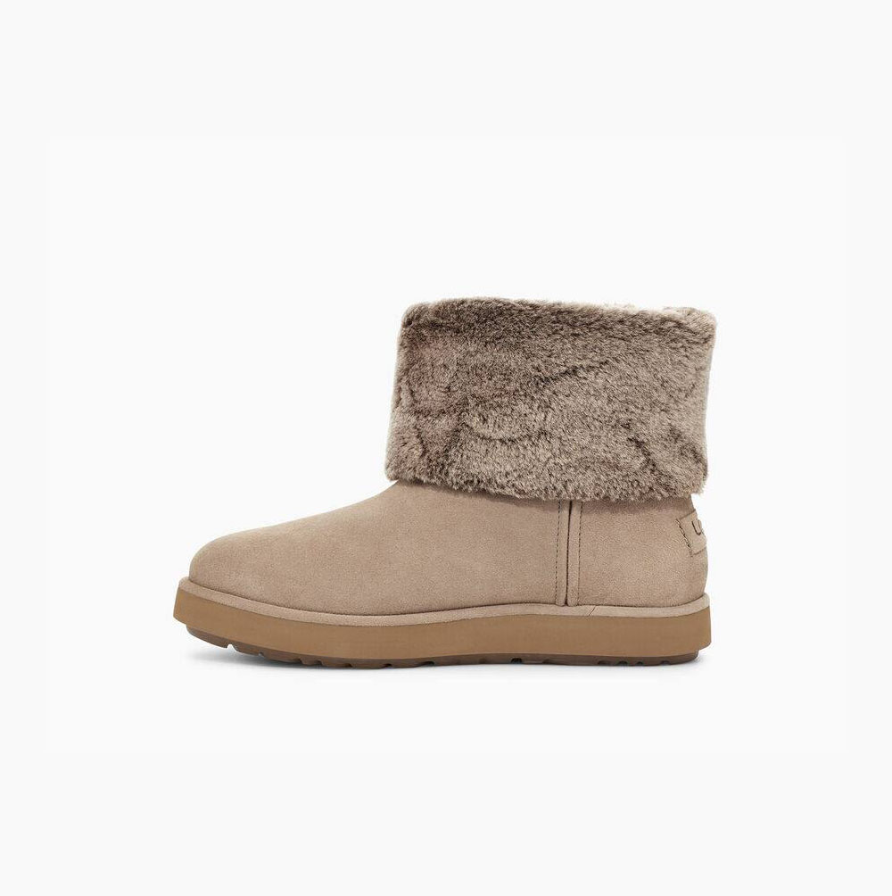 UGG Klassische Berge Mini Wildleder Mini Boots Damen Khaki Schweiz | HQAQRD8X