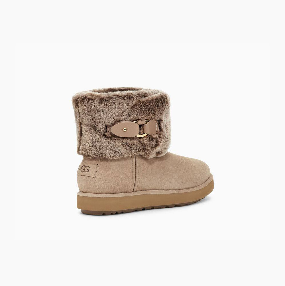 UGG Klassische Berge Mini Wildleder Mini Boots Damen Khaki Schweiz | HQAQRD8X