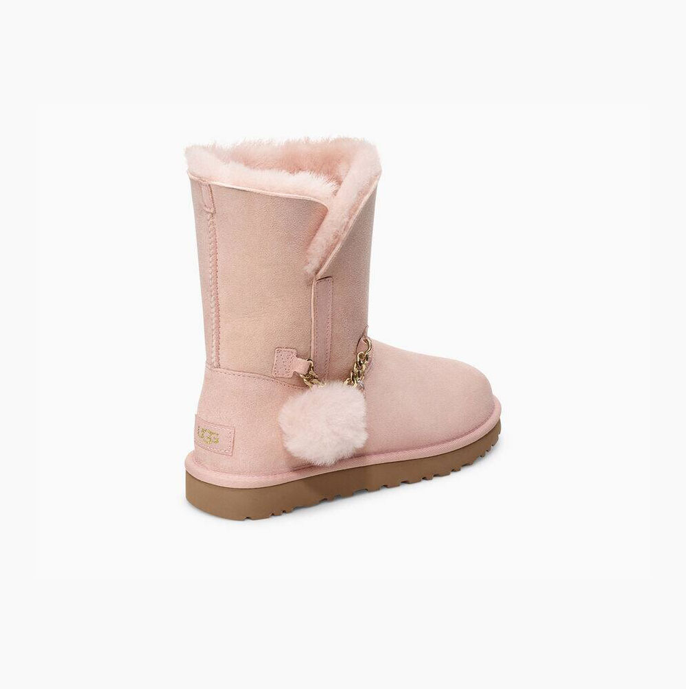 UGG Klassische Charm Kurze Stiefel Damen Hellrosa Schweiz | 737P4H7L