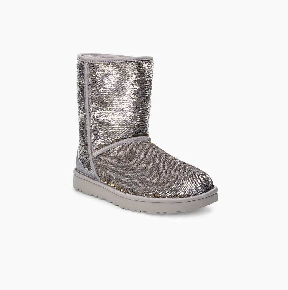 UGG Klassische Cosmos Sequin Kurze Stiefel Damen Gold Silber Schweiz | 0HRR9791