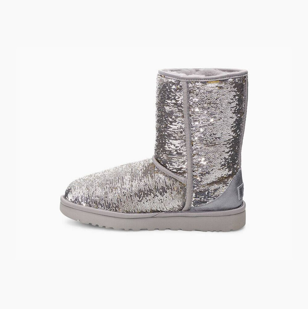 UGG Klassische Cosmos Sequin Kurze Stiefel Damen Gold Silber Schweiz | 0HRR9791