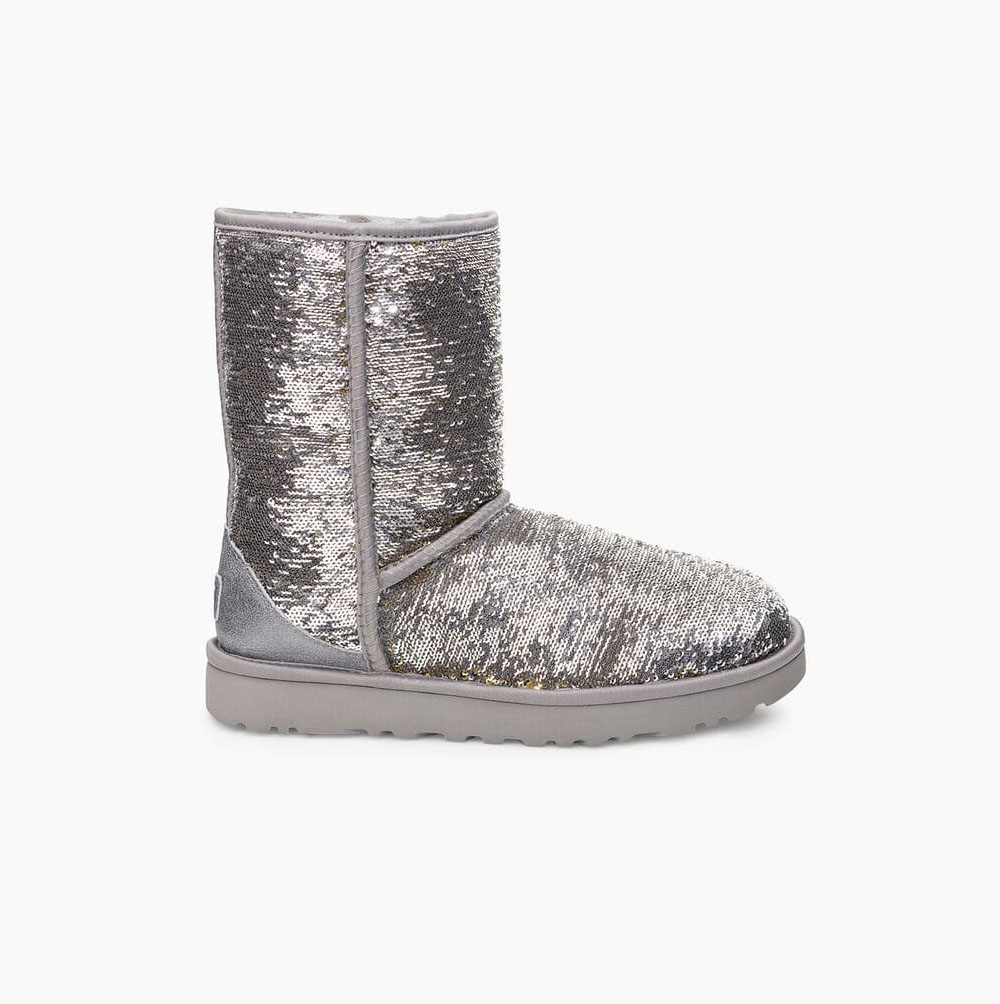 UGG Klassische Cosmos Sequin Kurze Stiefel Damen Gold Silber Schweiz | 0HRR9791