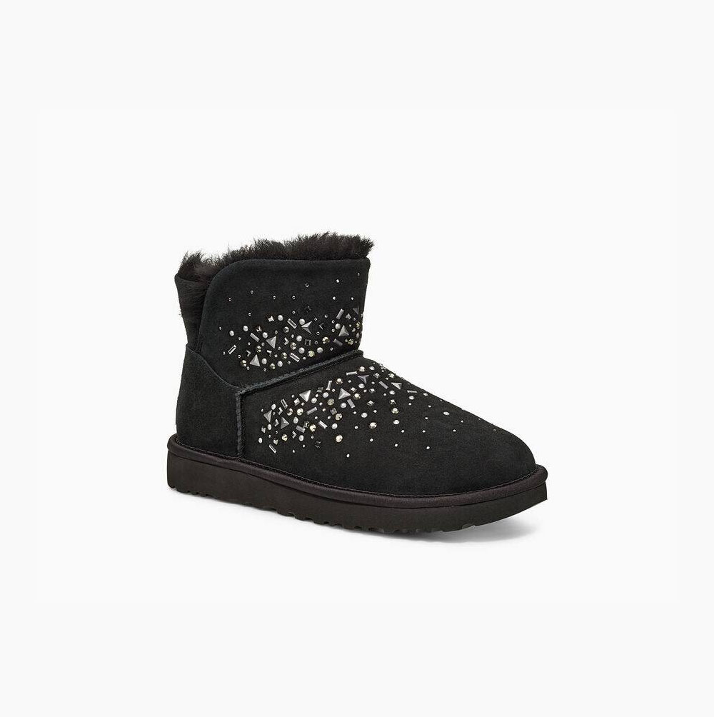 UGG Klassische Galaxy Bling Mini Mini Boots Damen Schwarz Schweiz | 3B3LRKOX