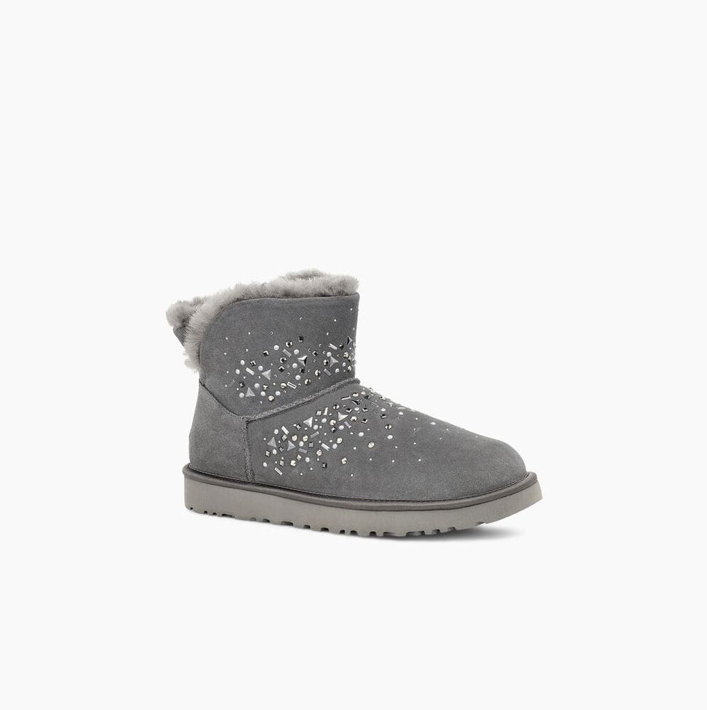 UGG Klassische Galaxy Bling Mini Mini Boots Damen Tiefesgrau Schweiz | H2IBVYM3