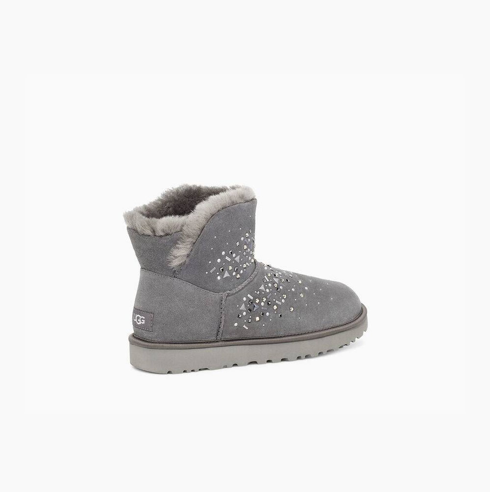 UGG Klassische Galaxy Bling Mini Mini Boots Damen Tiefesgrau Schweiz | H2IBVYM3