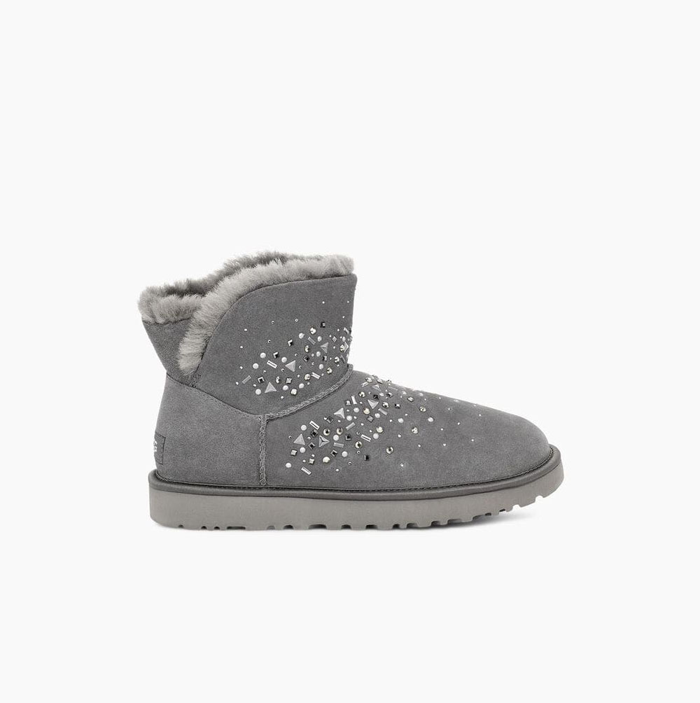 UGG Klassische Galaxy Bling Mini Mini Boots Damen Tiefesgrau Schweiz | H2IBVYM3