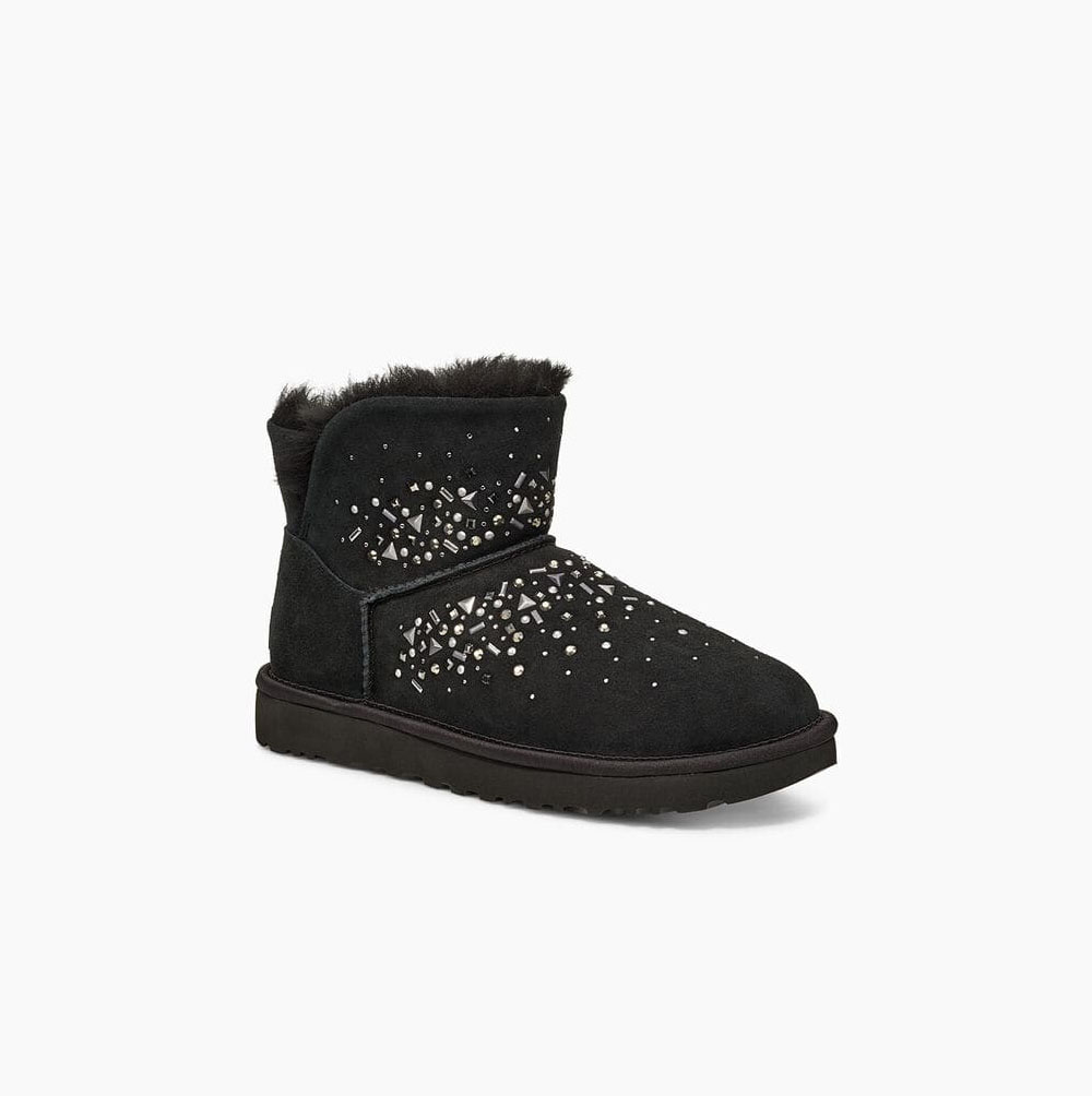 UGG Klassische Galaxy Bling Mini Mini Boots Damen Schwarz Schweiz | U9HVT0B0