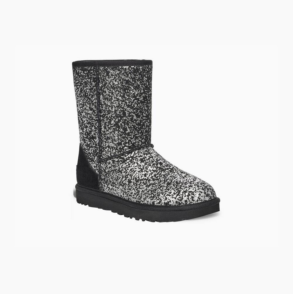 UGG Klassische II Foil Glam Kurze Stiefel Damen Schwarz Schweiz | KDZ418EU