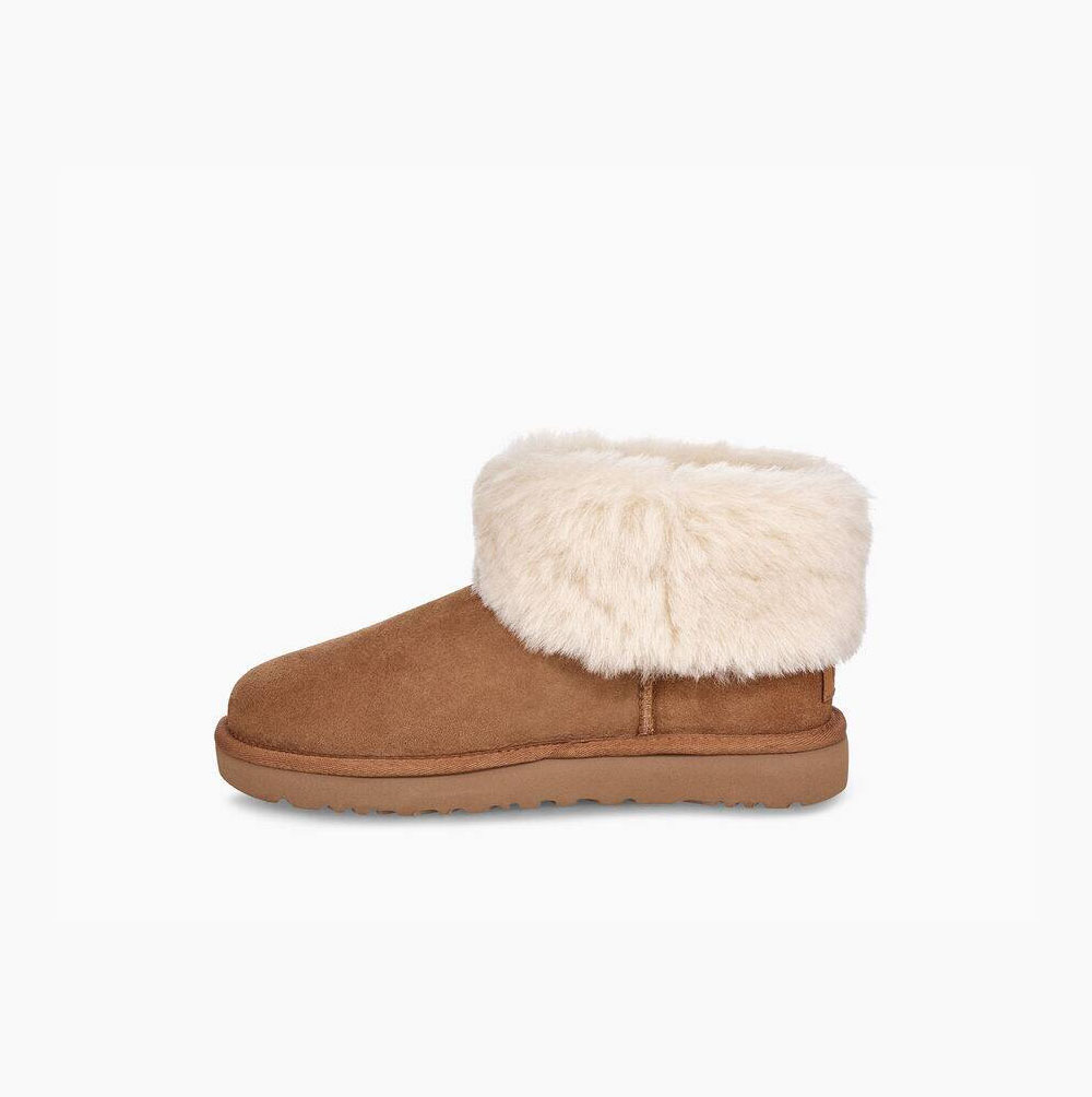 UGG Klassische Mini Fluff Classic Boots Damen Braun Schweiz | F91JGVZ0