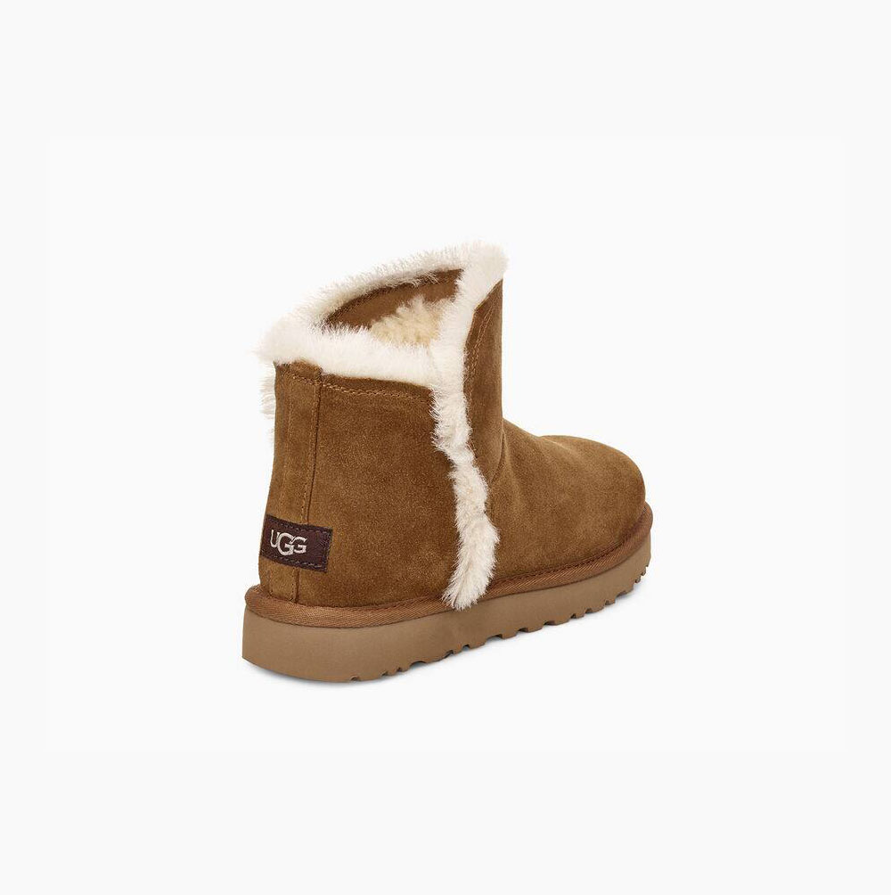 UGG Klassische Mini Fluff High-Low Classic Boots Damen Braun Schweiz | NIMWVJEY