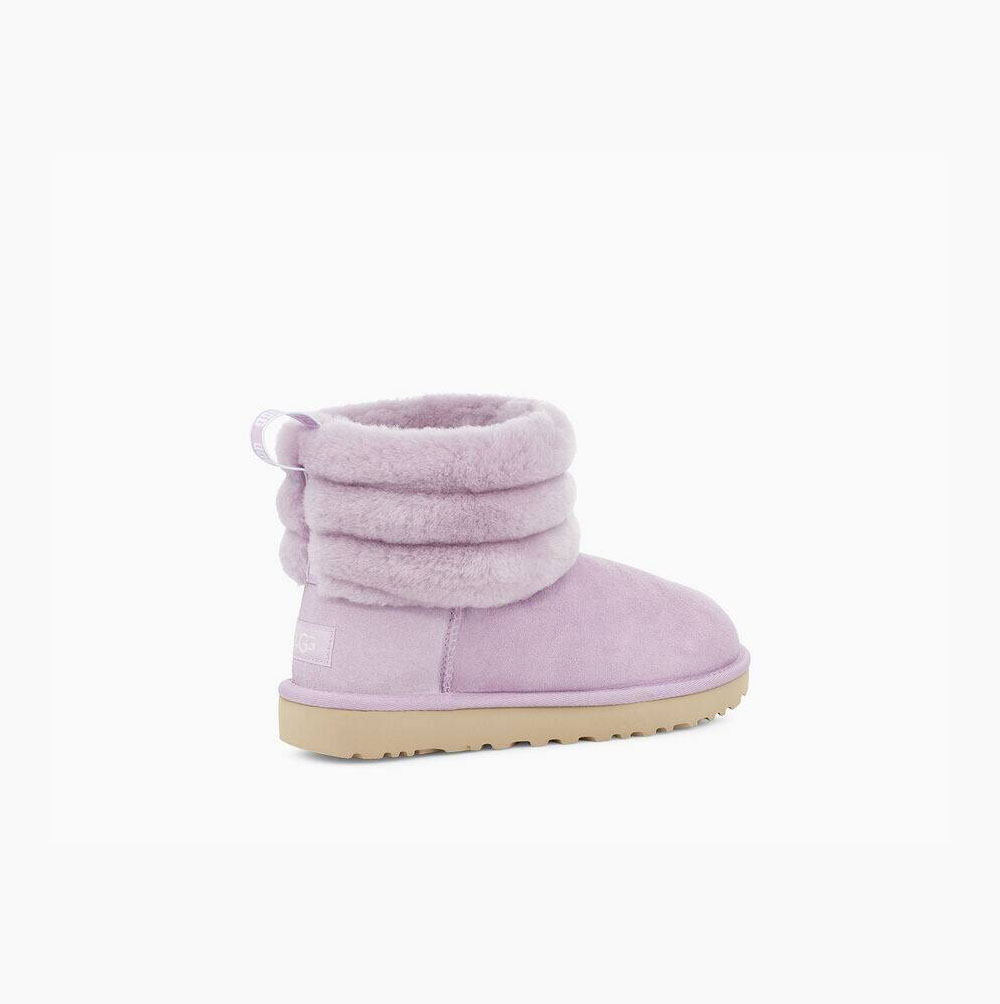 UGG Klassische Mini Fluff Gesteppte Stiefel Damen Hellrosa Schweiz | 72M2FJHZ