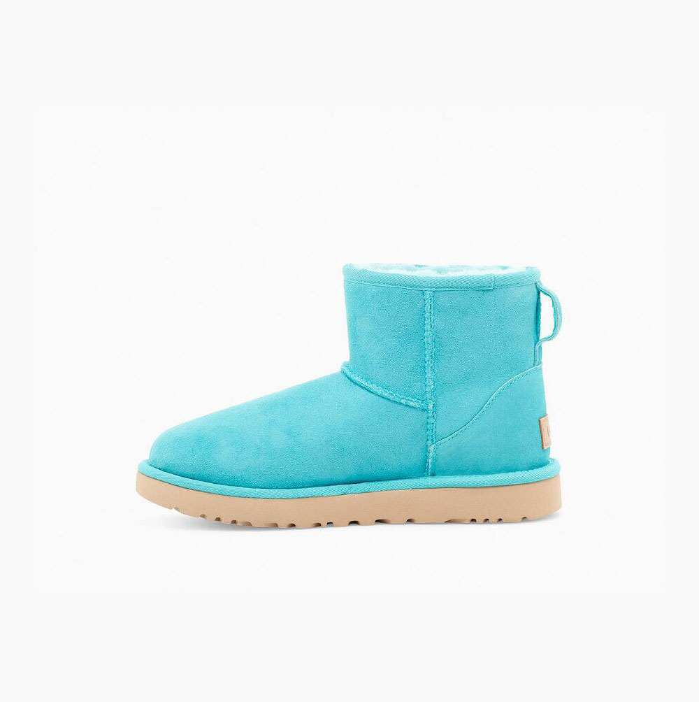 UGG Klassische Mini II Classic Boots Damen Hellblau Schweiz | ROWP8071