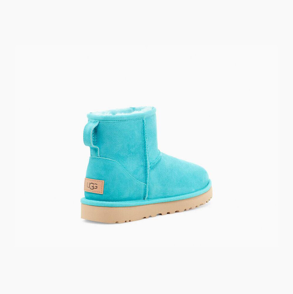 UGG Klassische Mini II Classic Boots Damen Hellblau Schweiz | ROWP8071