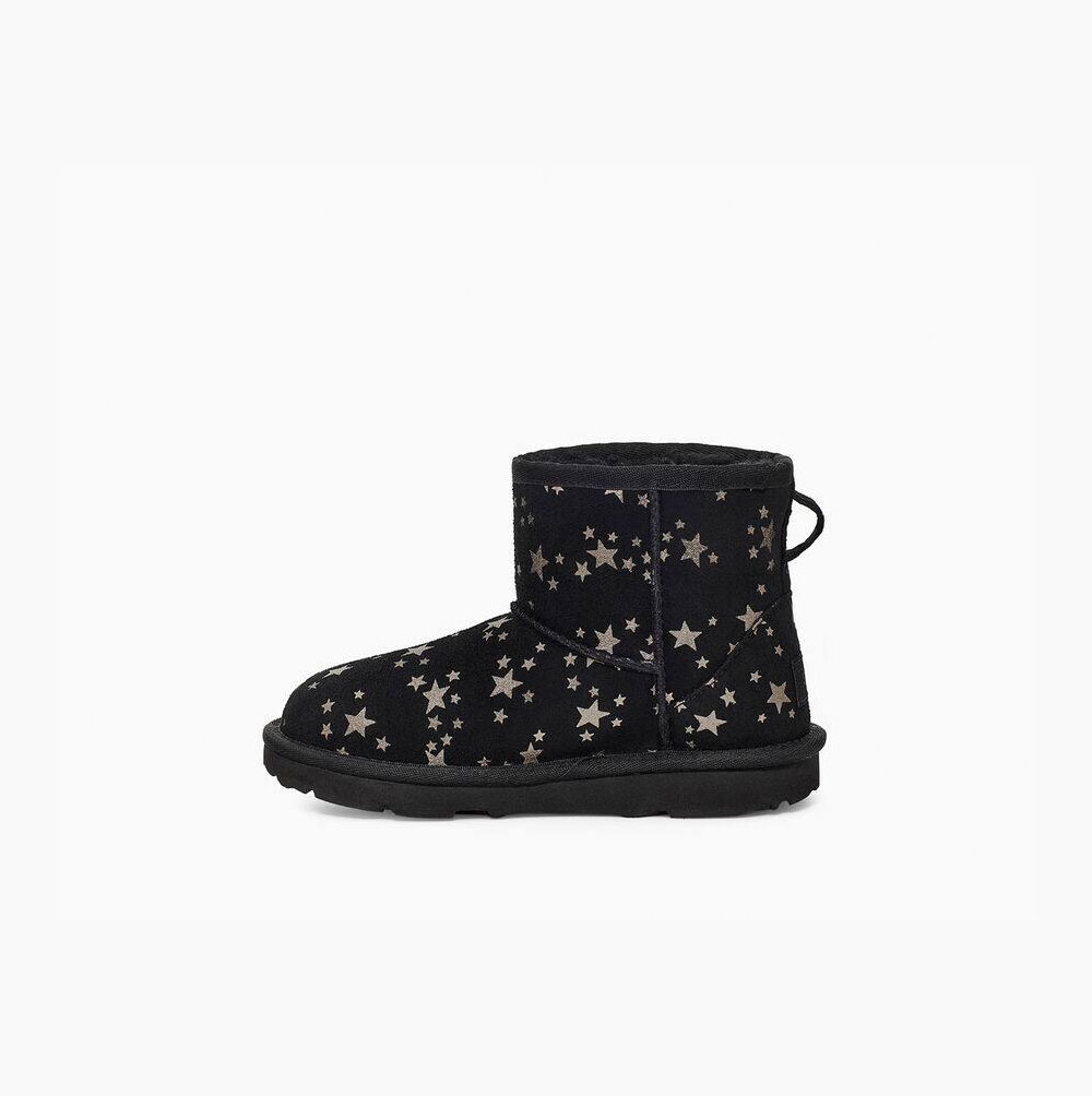 UGG Klassische Mini II Stars Classic Boots Kinder Schwarz Schweiz | 0VDP05HQ